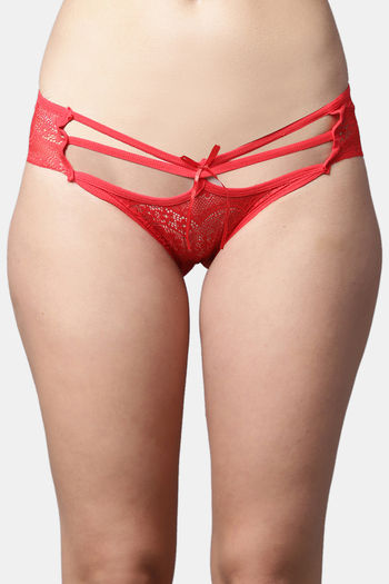 Buy PrettyCat Low Rise Half Coverage Bikini Panty - Red