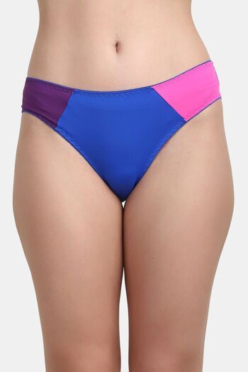 Buy PrettyCat Women’s Mid Rise Colorblock Bikini Panty - Blue