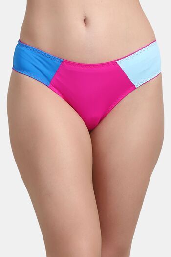 Buy PrettyCat Women’s Mid Rise Colorblock Bikini Panty - Pink