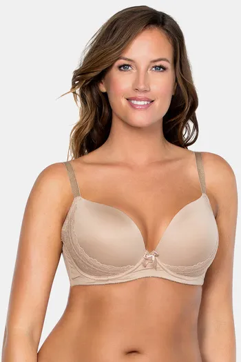 Parfait Padded Regular Wired Seamless Plunge Moulded Bra - European Nude