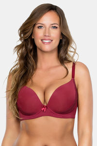 Buy Parfait Padded Regular Wired Seamless Plunge Moulded Bra - Ruby Wine
