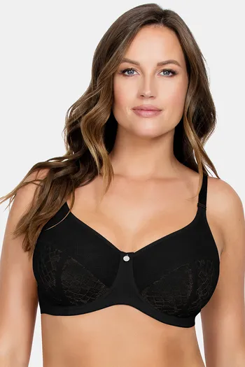 Buy Parfait Double Layered Wired Minimiser Bra - Black at Rs.800 online