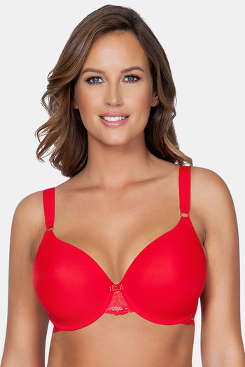 Buy Parfait Full Coverage Padded Wired Bra - Red
