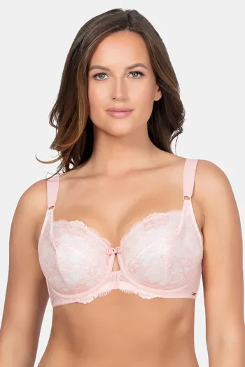 Buy Parfait Double Layered Unlined Cups Regular Wired Cushion Strap Bra -  Pink Parfait at Rs.1200 online