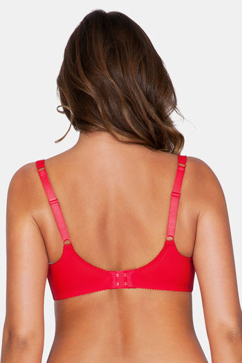 Buy Parfait Double Layered Unlined Cups Regular Wired Cushion Strap Bra -  Tango Red at Rs.768 online