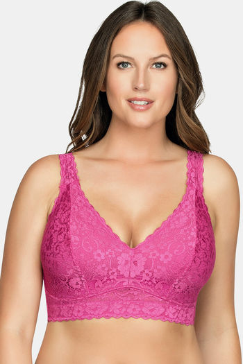 Buy Parfait Lightly Lined Non Wired Full Coverage Bralette - Raspberry
