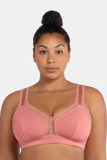 Buy Parfait Lightly Lined Non Wired Full Coverage Bralette - Pink Blush