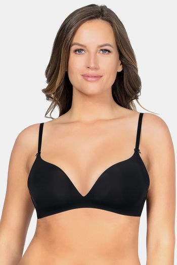 Buy Parfait Padded Wirefree Seamless T-Shirt Bra - Black at Rs.1200 online