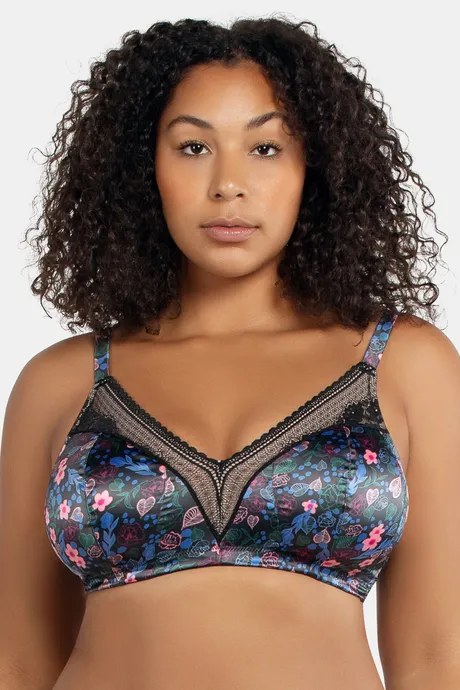 Floral Plus Size Lace Push Up Bra Full Coverage Underwire With Non