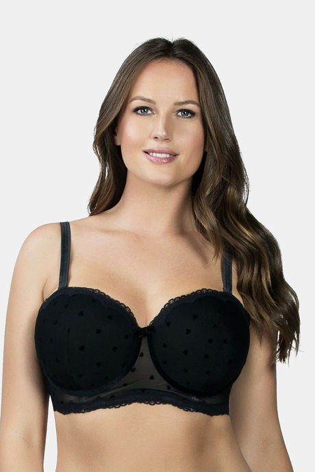 Buy Parfait Padded Wired Full Coverage Strapless Bra - Black at Rs.1200  online