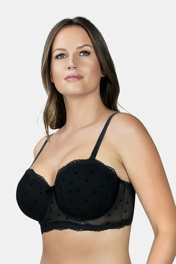 Buy Parfait Padded Wired Full Coverage Strapless Bra - Black at Rs