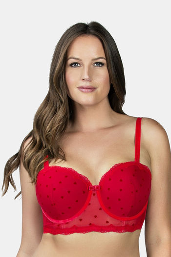 Buy Parfait Padded Wired Full Coverage Strapless Bra - Racing Red