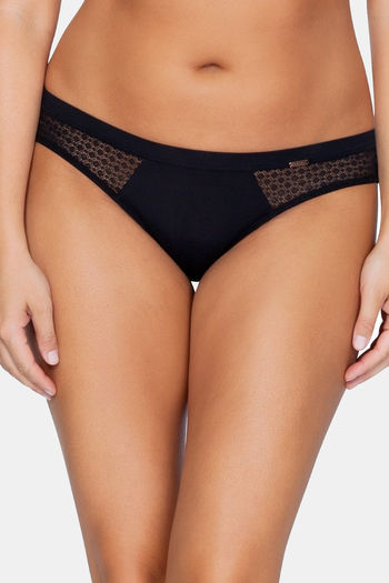 Buy Parfait Medium Rise Half Coverage Bikini Panty - Black