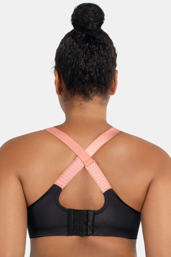 pink criss cross sports bra