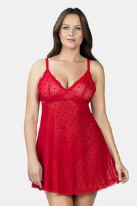 Buy Parfait Lily Racing Red Babydoll with Thong