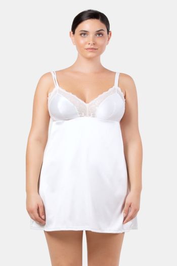 Buy Parfait Nylon Babydoll With Thong - Pearl White
