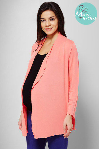 Zivame Made For Moms Front Open Full Sleeves Maternity Shrug-Fuschia