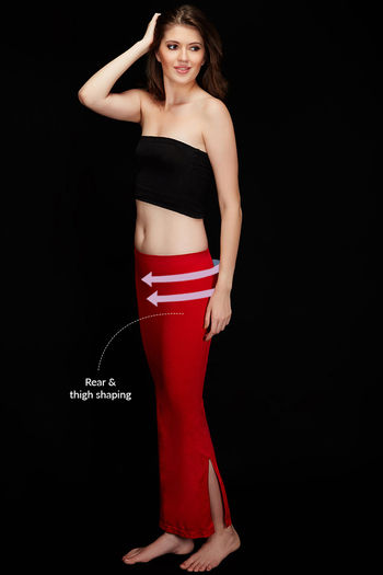 Zivame Medium Control Mermaid Saree Shapewear ™-Red