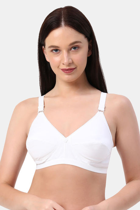 Buy Planetinner Non Padded Non Wired Full Coverage Pure Cotton Bra - White  at Rs.520 online
