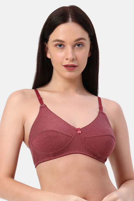 Planetinner Non Padded Non Wired Melange Fabric Super Support Bra - Brown