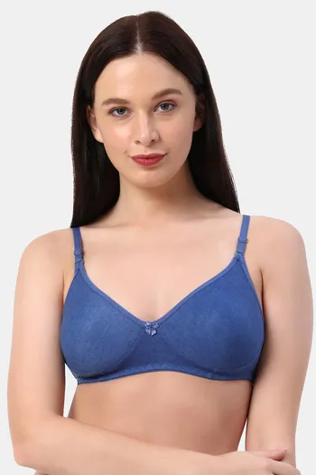 Planetinner Non Padded Non Wired Every Day Moulded T-Shirt Bra - Blue