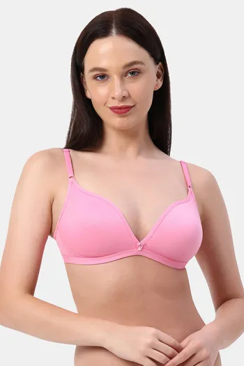 Buy Planetinner Non Padded Non Wired Low Coverage Plunge Bra - Light Pink  at Rs.520 online