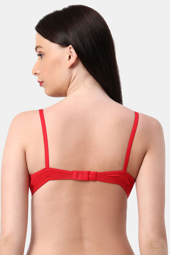 Buy Planetinner Non Padded Non Wired Low Coverage Plunge Bra - Red