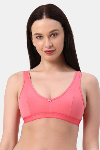 Buy ALIVE Cotton with Lycra Non-Padded and Non-Wired Seamed Sports