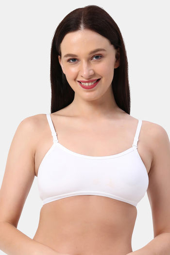 Buy Women's Cotton Non-Padded Non-Wired Seamed Regular Everyday Bra-WHITE- 32A at