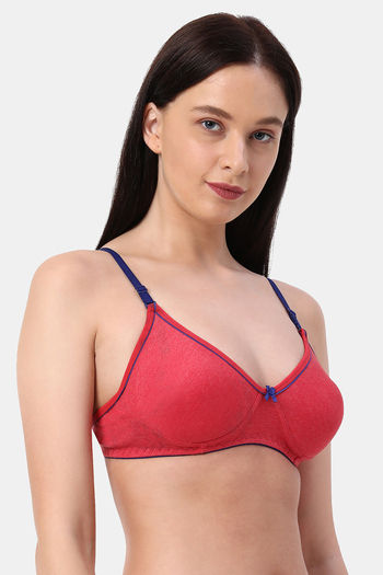 Buy Planetinner Non Padded Non Wired Everday Bra - Peach at Rs.560 online