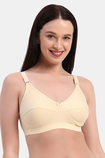 Buy Planetinner Non Padded Non Wired Everday Wear Full Coverage Bra - Beige