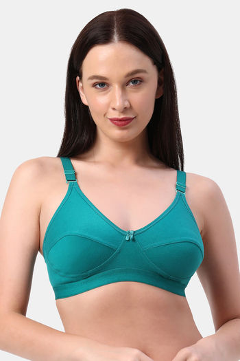 Buy Planetinner Non Padded Non Wired Everday Wear Full Coverage Bra - Green  at Rs.440 online