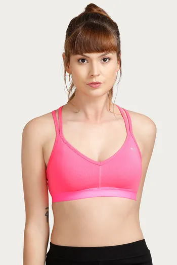 Buy Puma Double Layered Strappy Back Active Bra- Pink at Rs.2499 online