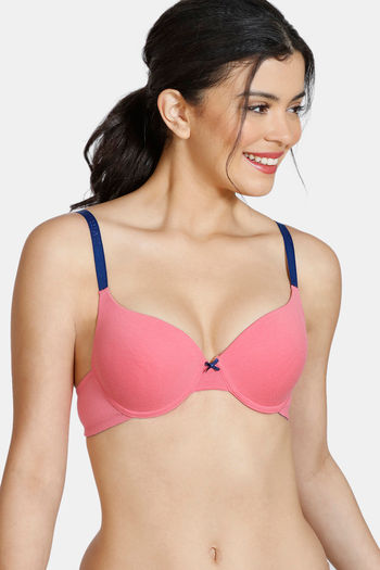 Buy Zivame Satin Brides Non Padded Underwired Bra (157210-Surf The Web-36C)  at