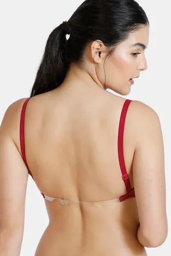 Buy Zivame Double Layered Non Wired Full Coverage Ultra Low Back Backless Bra - Beet Red