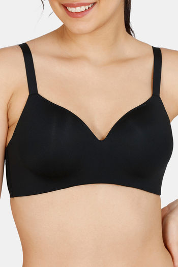 Buy Zivame Wonderwire Padded Wired 3/4th Coverage T-Shirt Bra - Black at  Rs.1495 online