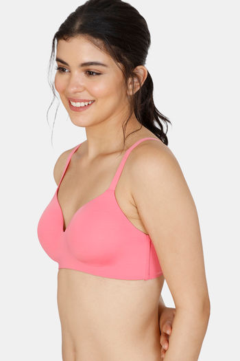 Buy Zivame Wonderwire Padded Wired 3/4th Coverage T-Shirt Bra - Pink at  Rs.1495 online