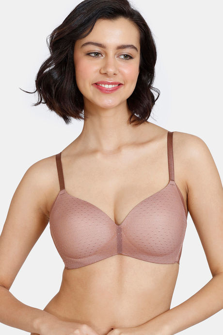 Buy Zivame Padded Wired 3/4th Coverage T-Shirt Bra - Nutmeg at Rs.659  online