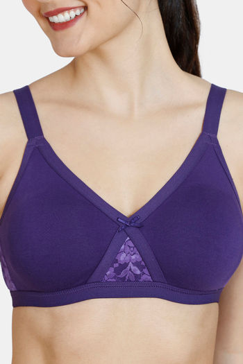 Buy Zivame Double Layered Non Wired Full Coverage Bra - Parachute