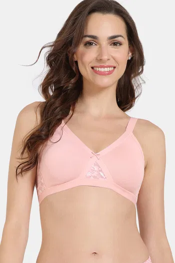 Buy Zivame Single Layered Non Wired Full Coverage T-Shirt Bra - Pearl