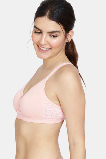 Buy Zivame Light Pink Non Wired Non Padded Full Coverage Bra for