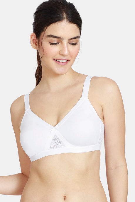 Buy Featherline Single Layered Non Wired Full Coverage T-Shirt Bra - White  at Rs.225 online