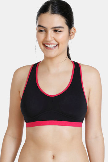 Buy Zivame Double Layered Non Wired 3/4th Coverage T-Shirt Bra - Black