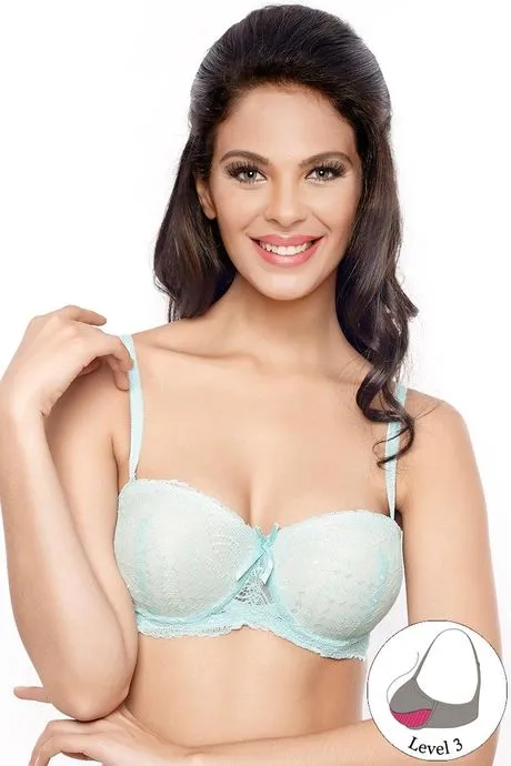 Zivame Lace Embrace Wired Convertible Straps Extreme Push Up Bra-Blue