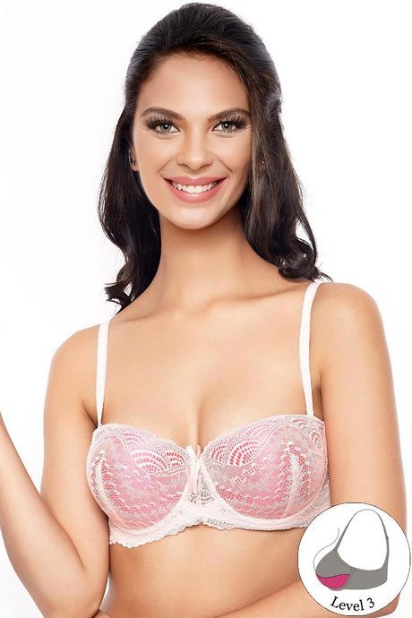 Zivame Lace Embrace Wired Convertible Straps Extreme Push Up Bra-Pink
