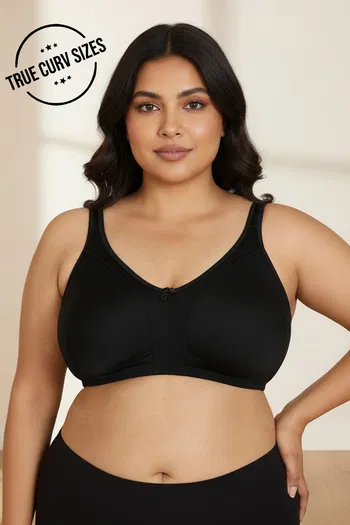 Buy Zivame True Curv Cotton Laminated Non Wired Full Coverage Sag Lift Bra - Black