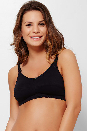 Buy Zivame Double Layered Non Wired Full Coverage Maternity / Nursing  Bra-Black at Rs.495 online