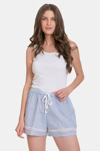 Buy The Calm Collective Relaxed Fit Cotton Sleep Shorts - Della Blue