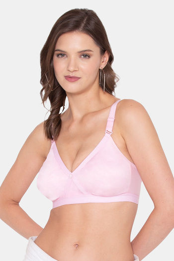 Buy SOUMINIE Women's Cotton Non-Padded Non-Wired Everyday  Bra(SLY-931_Pink_30B) at