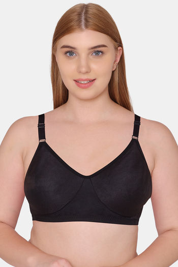 Buy Souminie Double Layered Non Wired Full Coverage Minimiser Bra - Black